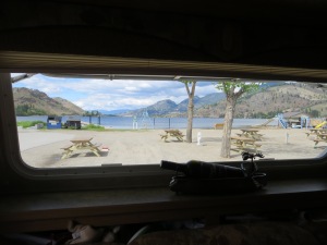 View of Skaha Lake from our trailer
