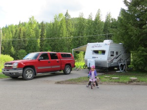 Our site at the Lions Campground in Rossland